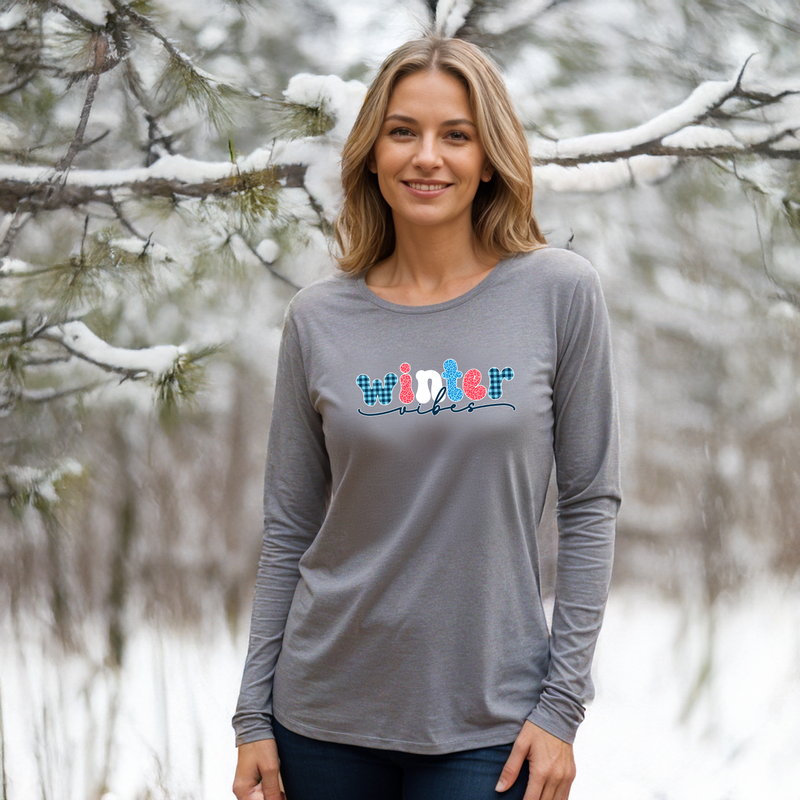 "Winter Vibes"Relaxed Fit Long Sleeve Unisex T-Shirt