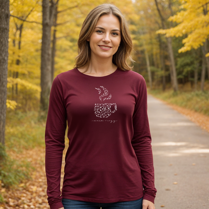 "Warm &Cozy"Relaxed Fit Long Sleeve Unisex T-Shirt