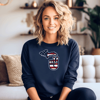 "Michigan Flag Peace"Relaxed Fit Long Sleeve Unisex T-Shirt