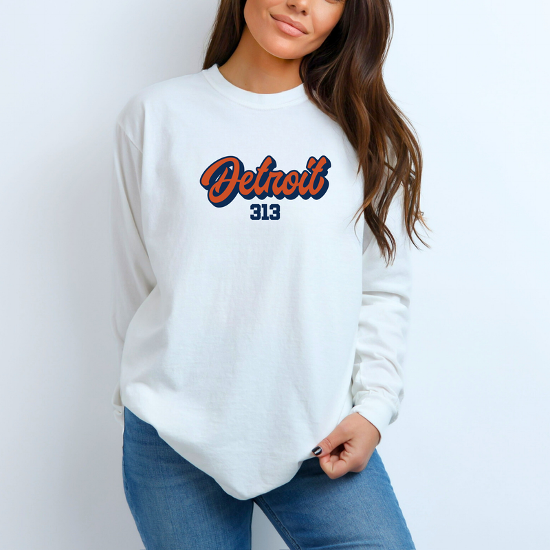 "313 Baseball"Relaxed Fit Long Sleeve Unisex T-Shirt