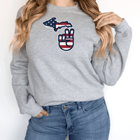 "Michigan Flag Peace"Relaxed Fit Long Sleeve Unisex T-Shirt