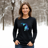 "Michigan Northern Lights"Relaxed Fit Long Sleeve Unisex T-Shirt