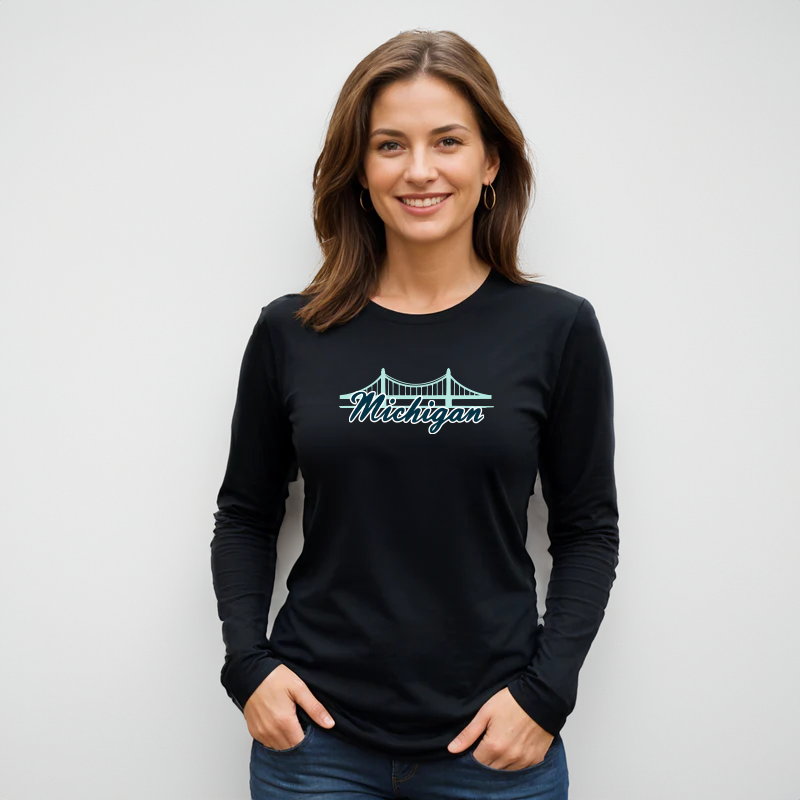 "Mackinac Bridge"Relaxed Fit Long Sleeve Unisex T-Shirt