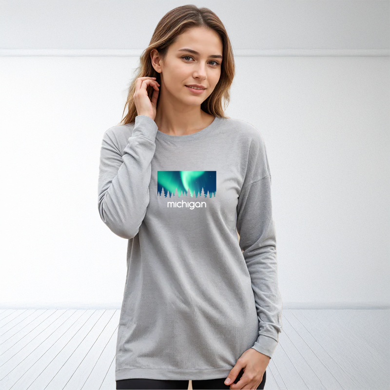 "Northern Sky"Relaxed Fit Long Sleeve Unisex T-Shirt