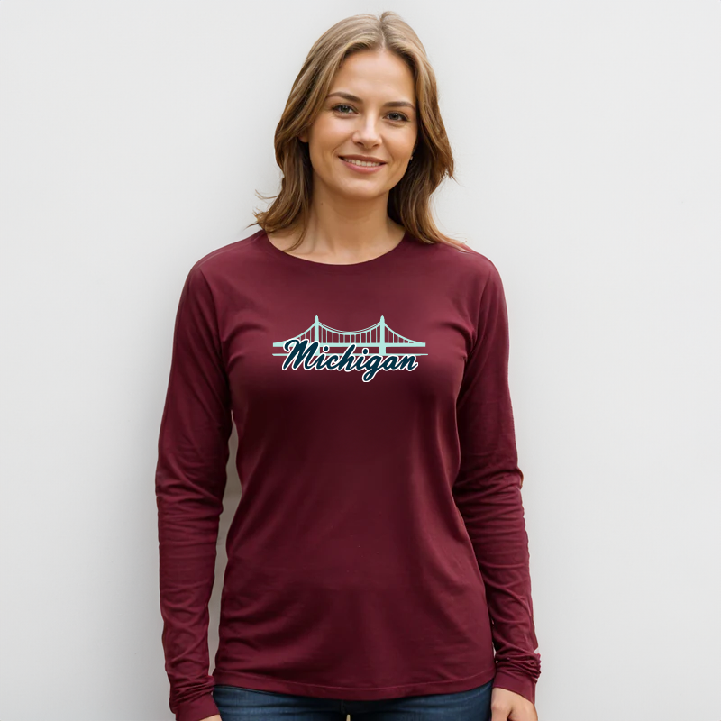 "Mackinac Bridge"Relaxed Fit Long Sleeve Unisex T-Shirt