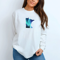 "Minnesota Northern Lights"Relaxed Fit Long Sleeve Unisex T-Shirt