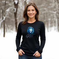 "Lion Grit"Relaxed Fit Long Sleeve Unisex T-Shirt