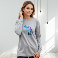 "Bridge Northern Lights"Relaxed Fit Long Sleeve Unisex T-Shirt