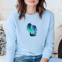 "Wisconsin Northern Lights"Relaxed Fit Long Sleeve Unisex T-Shirt