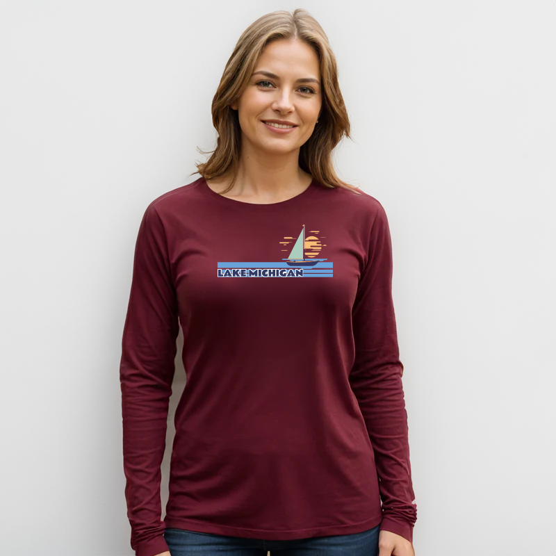 "Lake Michigan"Relaxed Fit Long Sleeve Unisex T-Shirt