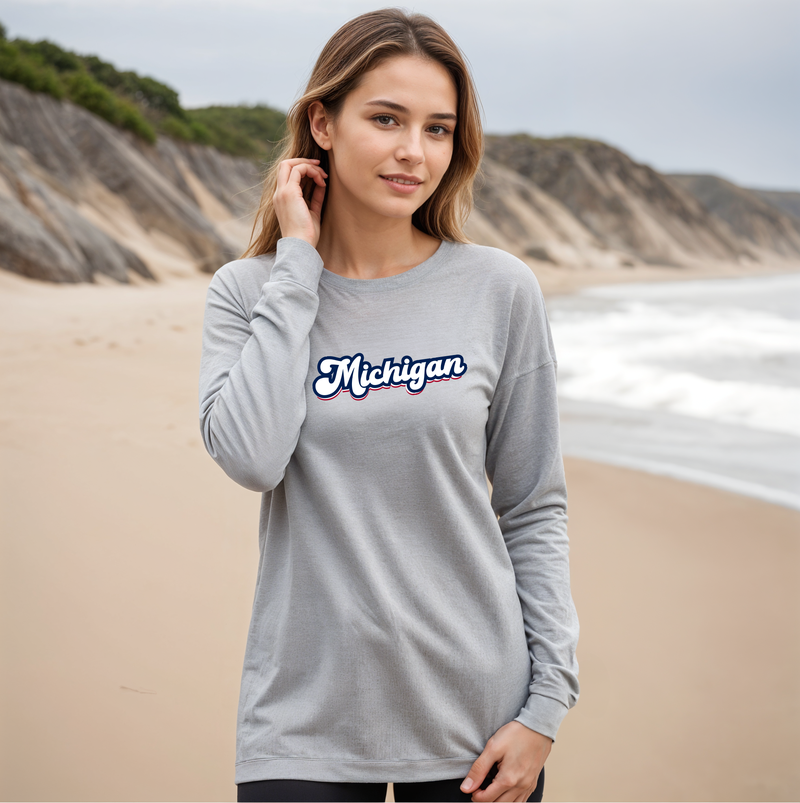 "Forever Michigan"Relaxed Fit Long Sleeve Unisex T-Shirt