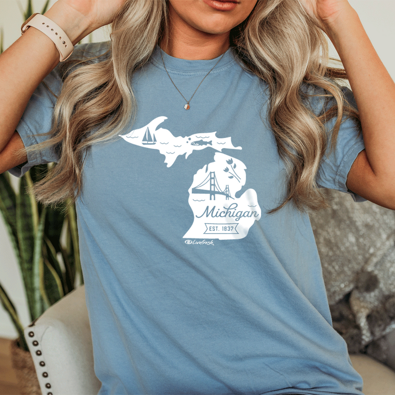 "Vintage Michigan"Relaxed Fit Stonewashed Unisex T-Shirt