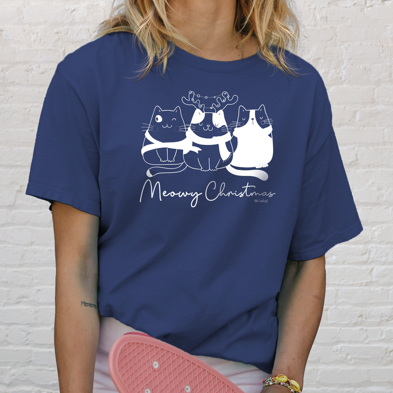 "A Very Meowy Christmas"Relaxed Fit Stonewashed Unisex T-Shirt