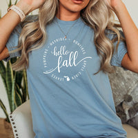 "Hello Fall"Relaxed Fit Stonewashed Unisex T-Shirt