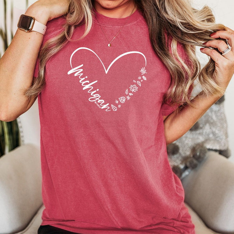 "Fall In Love With Michigan"Relaxed Fit Stonewashed Unisex T-Shirt