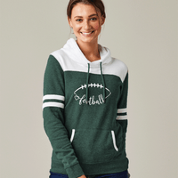 "I Love Football"Ladies Varsity Fleece Pullover Hood