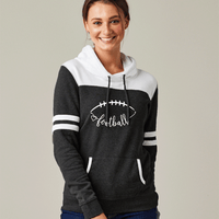 "I Love Football"Ladies Varsity Fleece Pullover Hood