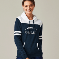 "I Love Football"Ladies Varsity Fleece Pullover Hood