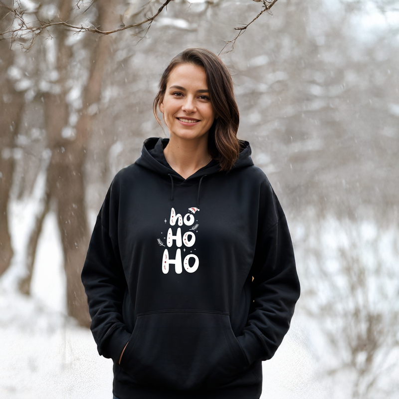 "Ho Ho Ho"Relaxed Fit Classic Unisex Hoodie