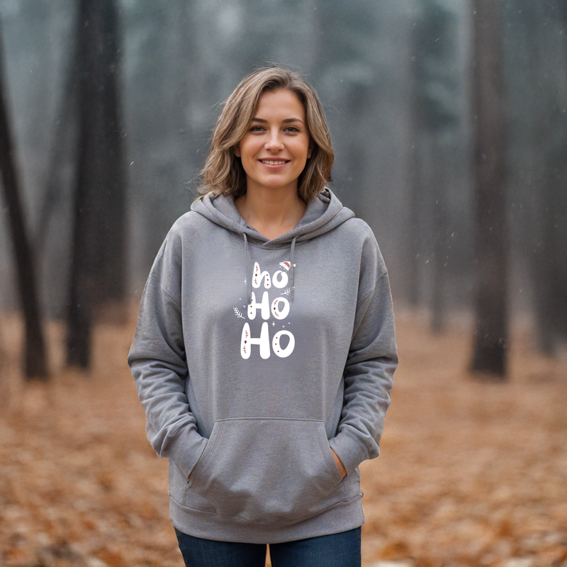 "Ho Ho Ho"Relaxed Fit Classic Unisex Hoodie