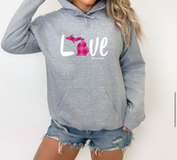 "Pink Love Plaid"Relaxed Fit Classic Unisex Hoodie