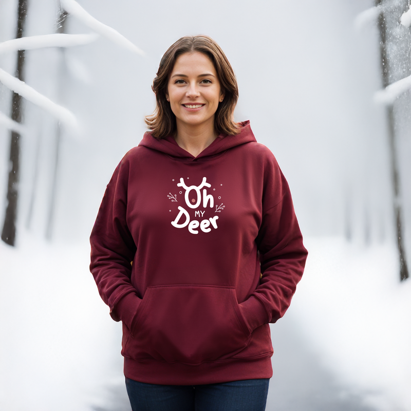 "Oh My Deer"Relaxed Fit Classic Unisex Hoodie