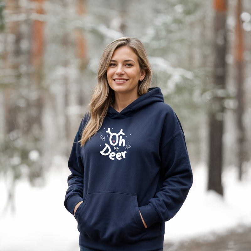 "Oh My Deer"Relaxed Fit Classic Unisex Hoodie