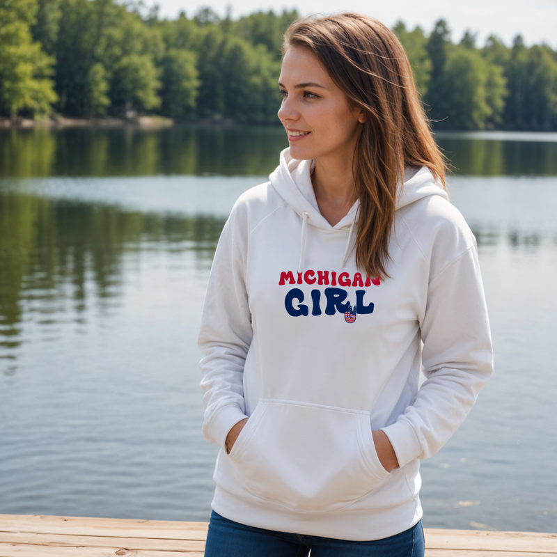 SALE "Michigan Girl Peace"Relaxed Fit Classic Unisex Hoodie