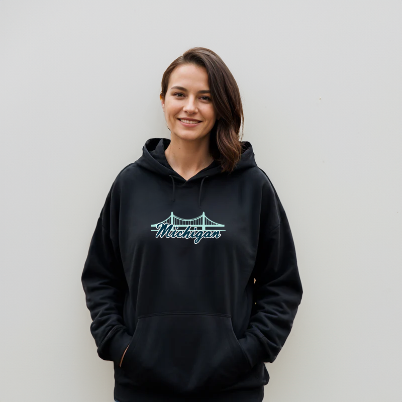 "Mackinac Bridge"Relaxed Fit Classic Unisex Hoodie