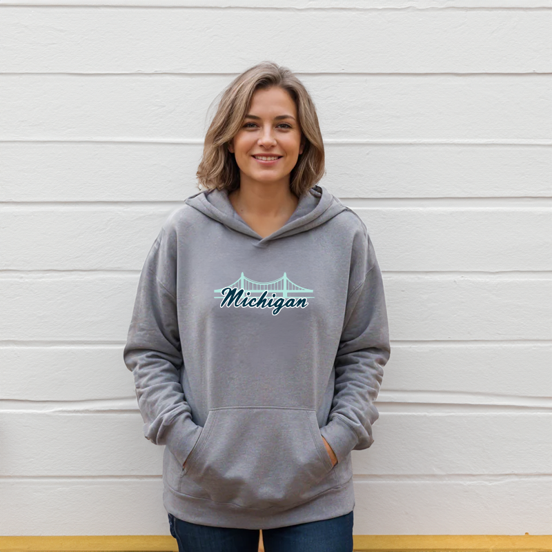 "Mackinac Bridge"Relaxed Fit Classic Unisex Hoodie