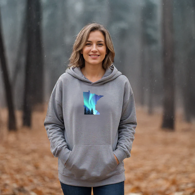 "Minnesota Northern Lights"Relaxed Fit Classic Unisex Hoodie