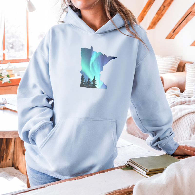 "Minnesota Northern Lights"Relaxed Fit Classic Unisex Hoodie