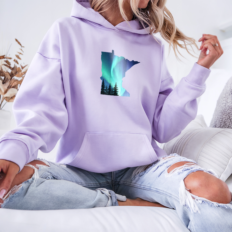 "Minnesota Northern Lights"Relaxed Fit Classic Unisex Hoodie