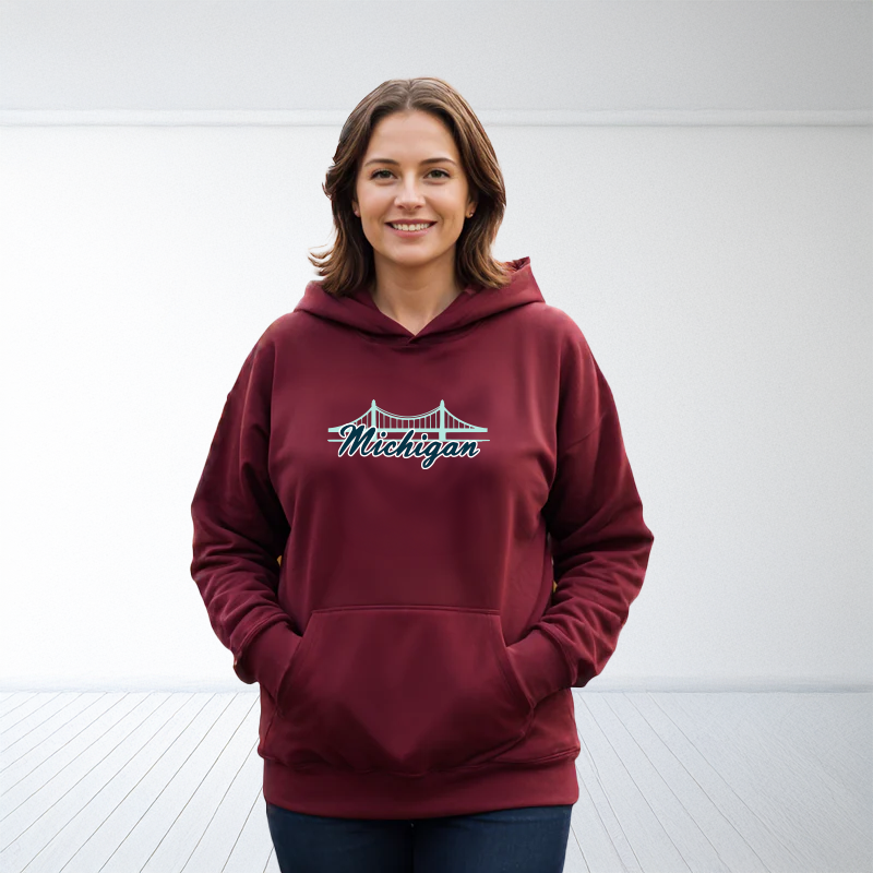 "Mackinac Bridge"Relaxed Fit Classic Unisex Hoodie