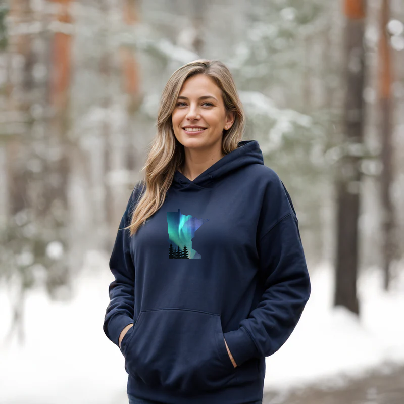 "Minnesota Northern Lights"Relaxed Fit Classic Unisex Hoodie