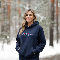 "I Love Michigan"Relaxed Fit Classic Unisex Hoodie