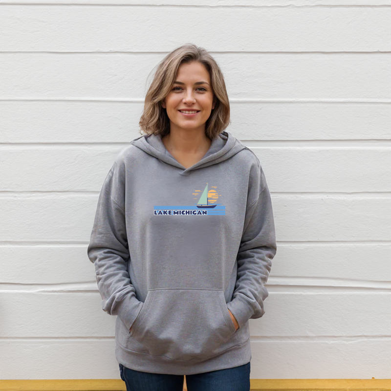 "Lake Michigan"Relaxed Fit Classic Unisex Hoodie