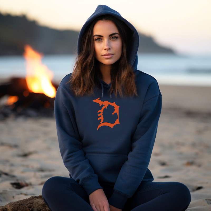 "Michigan D"Relaxed Fit Classic Unisex Hoodie