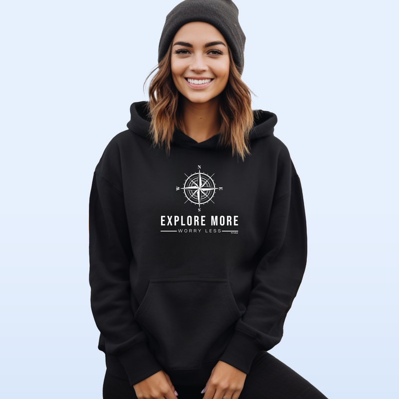 "Explore More"Relaxed Fit Classic Unisex Hoodie CLEARANCE