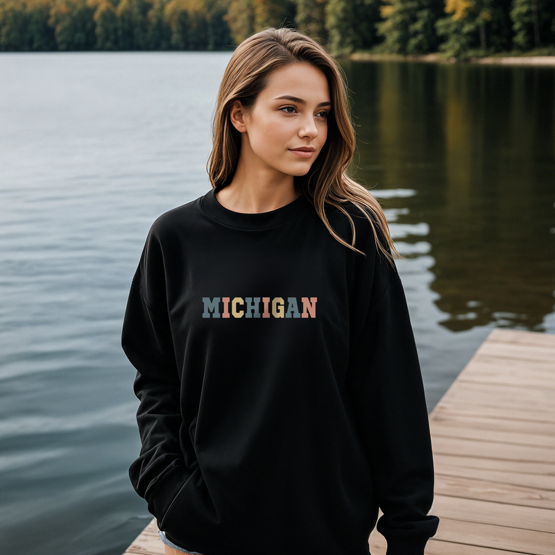 "Timeless Michigan"Relaxed Fit Classic Crew Unisex Sweatshirt