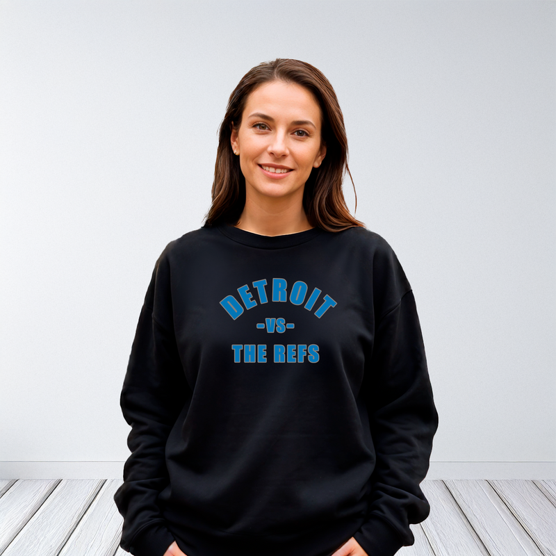 "Detroit -vs- The Refs"Relaxed Fit Classic Crew Unisex Sweatshirt