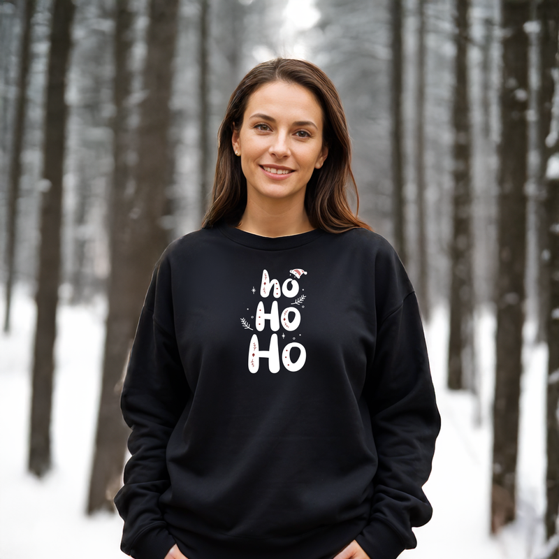 "Ho Ho Ho"Relaxed Fit Classic Crew Unisex Sweatshirt