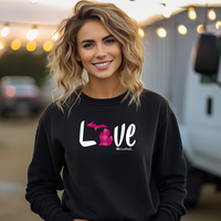 "Pink Love Plaid"Relaxed Fit Classic Crew Unisex Sweatshirt