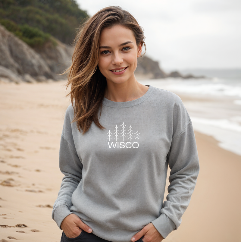 "Wisco"Relaxed Fit Classic Crew Unisex Sweatshirt