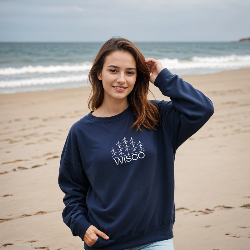 "Wisco"Relaxed Fit Classic Crew Unisex Sweatshirt