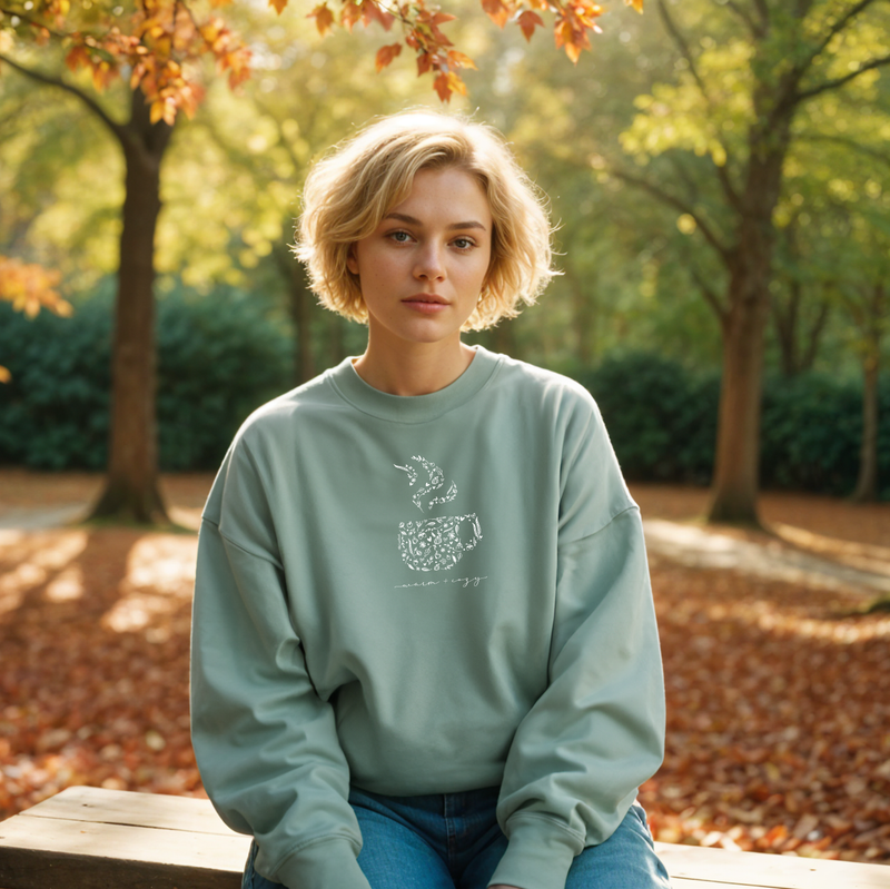 "Warm &Cozy"Relaxed Fit Classic Crew Unisex Sweatshirt