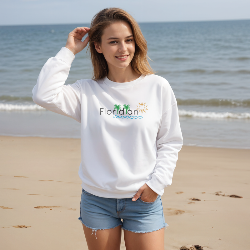 "Floridian"Relaxed Fit Classic Crew Sweatshirt
