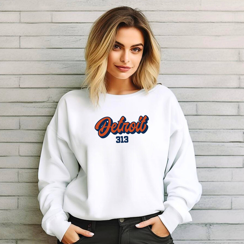 "313 Baseball"Relaxed Fit Classic Crew Unisex Sweatshirt