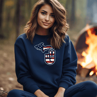 "Michigan Flag Peace"Relaxed Fit Classic Crew Sweatshirt