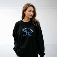 "5 Great Lakes"Relaxed Fit Classic Crew Unisex Sweatshirt